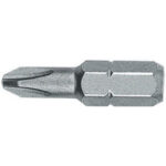BITS CON ATTACCO ESAGONALE 1/4" DIN 3126 C 6,3 PER AVVITATORI E TRAPANI Taglio a croce Phillips Gr. 2. Con punta assottigliata per un facile inserimento nell’impronta della vite. Lunghezza totale mm 25. blades for electric drills 1991GBR