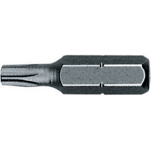 BITS CON ATTACCO ESAGONALE 1/4" DIN 3126 C 6,3 PER AVVITATORI E TRAPANI Tipo ad impronta TORX con foro. Lunghezza totale mm 25. blades for electric drills 1991GN