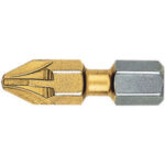 BITS CON ATTACCO ESAGONALE 1/4" BITFLEX PER AVVITATORI E TRAPANI Taglio a croce Pozidriv. Con rivestimento TIN giallo per la massima durata. Lunghezza totale mm 25. blades for electric drills 1992GS 3