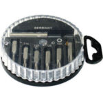 BITS ATTACCO 1/4" DIN 3126 C 6,3 IN ASSORTIMENTO Composizione di 7 pezzi:<br>6 bits TORX  Art. 1991 GL 10-15-20-25-30-40<br>1 attacco magnetico universale Art. 1995 GA. screwdriver bits sets 2008GE