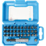 BITS ATTACCO 1/4" DIN 3126 IN ASSORTIMENTO Composizione di 32 pezzi:<br>1 bit a croce Phillips Art. 1991GBx1<br>7 bits a croce Phillips Art. 1991GBx2<br>1 bit a croce Phillips Art. 1991GBx3<br>1 bit a croce Pozidriv Art. 1991GCx1<br>7 bits a croce Pozidriv Art. 1991GCx2<br>1 bit a croce Pozidriv Art. 1991GCx3<br>1 bit a impronta TORX Art. 1991GLx10<br>2 bits a impronta TORX Art. 1991GLx15<br>3 bits a impronta TORX Art. 1991GLx20<br>3 bits a impronta TORX Art. 1991GLx25<br>2 bits a impronta TORX Art. 1991GLx30<br>1 bit a impronta TORX Art. 1991GLx40<br>1 adattatore maschio per bussole attacco quadro 1/4"<br>1 attacco magnetico universale mm 60.<br>L'assortimento completo. bits sets 2015GP