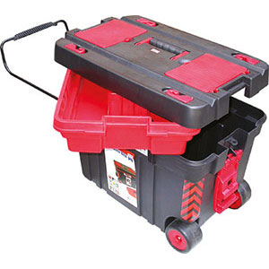 BAULI PORTAUTENSILI IN POLIPROPILENE CON RUOTE 2 vani porta-minuterie più 4 ganci di fissaggio. Con 2 robuste chiusure a scatto laterali. tool-boxes in polypropylene with wheels 2086FA