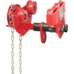 CARRELLI PORTA-PARANCHI Con avanzamento A CATENA, adatti per paranchi a mano (art. 2133 L - 2133 LE) ed elettrici, scorrevoli su ala inferiore di travi a doppia "T", coniche e piane. trolleys for manual coain hoistes 2133PA 3000