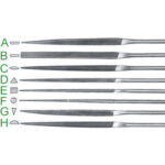 LIME AD AGO PER METALLI Lunghezza totale mm 200. Gambo Ø mm 3. needle files 2305GEB