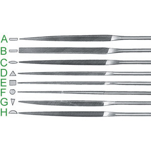 LIME AD AGO PER METALLI Lunghezza totale mm 200. Gambo Ø mm 3. needle files 2305G
