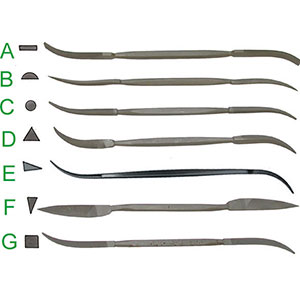 LIME CURVATE PER METALLI  riffler files 2334