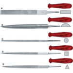 LIME DIAMANTATE Lunghezza mm 200 (superficie diamantata mm 160). Grana media (D126). Con manico in plastica. diamond files with shank 2376G