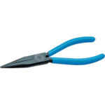 PINZE CON BECCHI MEZZOTONDI LUNGHI Testa laccata nera e impugnature plastificate. long chain nose pliers 247G 200