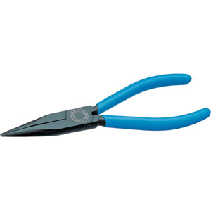 PINZE CON BECCHI MEZZOTONDI LUNGHI Testa laccata nera e impugnature plastificate. long chain nose pliers 247G