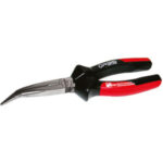 PINZE CON TRONCHESE BECCHI MEZZOTONDI CURVI Testa pulita e impugnature isolate, in materiale bicomponente. long chain nose pliers, 45° bended nose 252GE 160