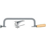 ARCHETTI PER SEGHE Tipo fisso rinforzato. Intaglio a croce. Esecuzione verniciata.<br>Impugnatura in legno lucido. Extra robusto. hack saws 2600