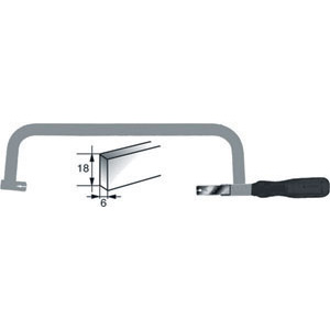 ARCHETTI PER SEGHE Tipo brevettato. Robusto e maneggevole. Con tensione regolabile sull'impugnatura, in materiale sintetico. Esecuzione verniciata. Archetti in acciaio trafilato. hack saws 2602