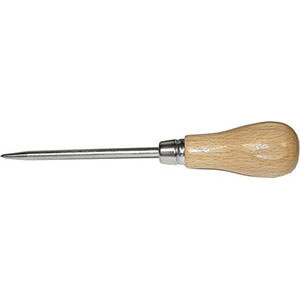 PUNTERUOLI Tipo rinforzato - Lama tonda passante.<br>Manico legno laccato. Lama mm 100x6. marking tools 2996G
