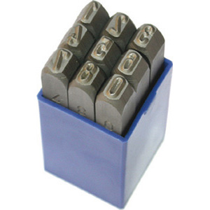 PUNZONI IN ACCIAIO IN SERIE Numeri: 9 pezzi da 0 a 9. marking punch sets 3032G