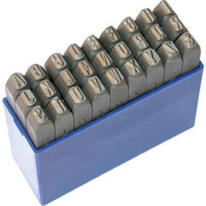 PUNZONI IN ACCIAIO IN SERIE Lettere: 27 pezzi da A a Z. marking punch sets 3033G