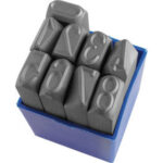 PUNZONI IN ACCIAIO IN SERIE Numeri: 9 pezzi da 0 a 9. marking punch sets 3034G 18