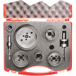 SEGHE A TAZZA IN ASSORTIMENTO Numero seghe a tazza: 6<br>Misure seghe a tazza Art. 3078 GSV: mm 22-32-38-51-64-83<br>Attacchi Art. 3078 GT: Gr. 1A pz. 1<br>Attacchi Art. 3078 GT: Gr. 2 pz. 1<br>In valigetta plastica. hole cutter sets 3078GZR