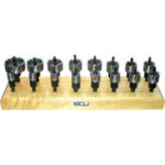 FRESE A TAZZA IN ASSORTIMENTO Composizione:<br>16 frese a tazza  Art. 3079 SA da mm 15-16-17-19-21-22-25-26-27-28-30-32-35-38-40-50.<br>Su espositore in legno. hole cutter sets 3079V