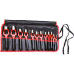 FUSTELLE IN SERIE Composizione:<br>12 fustelle a cavallotto da mm 3-5-6-8-10-12-13-14-16-19-22-25.<br>In borsa arrotolabile. punching tools sets 3081G