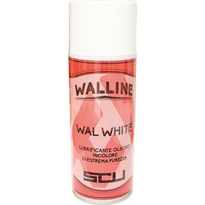 SPRAY PROFESSIONALI WAL WHITE<br>Lubrificante oleoso incolore di estrema purezza, per lubrificare accuratamente macchine e attrezzature che necessitano di una lubrificazione pulita (tipo vaselina). Utilizzato nelle industrie tessili, alimentari, in meccanica fine e di precisione. professional spray 3100KE
