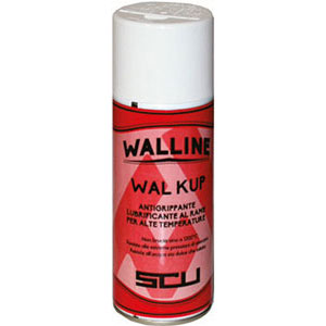SPRAY PROFESSIONALI WAL KUP<br>Antigrippante lubrificante al rame per alte temperature fino a 1200 °C. Resistente alla alte pressioni di esercizio e all'acqua sia dolce che salata. Utilizzato su perni di guida, testate di estrusione, valvole, giunti di dilatazione, accoppiamenti forzati alla pressa, stampi, filetti, spinotti, alberi, pulegge, chiavelle, guide esposte ad alte temperature, bussole, prigionieri, cavi e tiranti, bulloni di flange ecc. professional spray 3100R