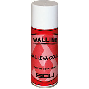 SPRAY PROFESSIONALI WAL LEVA COLLA<br>Sgrassante e solvente in grado di dissolvere resine siliconiche, residui di etichette, adesivi, olii e grassi da tutte le superfici. Non intacca metalli, plastiche, gomme e lascia un gradevole aroma di agrumi. professional spray 3100Z