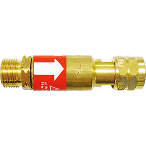 VALVOLE DI SICUREZZA PER OSSIACETILENE E PROPANO Tipo per acetilene, propano, butano, idrogeno, argon ed elio. Con collegamento al cannello.<br>Attacchi maschio/femmina G 3/8" sin. valves for oxygen-acetylene and propane 3246GM