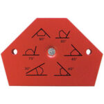 SQUADRE MAGNETICHE Posizionandoli su diversi lati permettono angolature di 30°, 45°, 60°, 75° e 90°. <br>Dimensioni: base inferiore mm 80, base superiore mm 26, lati inclinati inferiori mm 30 e lati inclinati superiori mm 48. Altezza mm 64. magnetic squares 3295EP