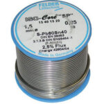 SALDATURA A STAGNO E A PIOMBO Lega 40% di stagno. In confezioni indivisibili da 1 kg (corrispondenti a 4 matasse da kg 0,250). soldering wire 3361GC