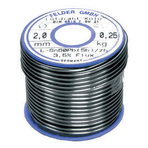 SALDATURA A STAGNO E A PIOMBO Lega 60% di stagno. In confezioni indivisibili da 1 kg (corrispondenti a 4 matasse da kg 0,250). soldering wire 3361GL