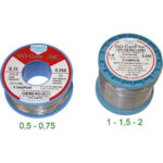 SALDATURA A STAGNO E A PIOMBO Lega 60% di stagno. In confezioni indivisibili da 1 kg (corrispondenti a 4 matasse da kg 0,250). soldering wire 3361GM 0.5