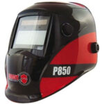 MASCHERE DI PROTEZIONE CON BATTERIE INTERCAMBIABILI Colore nero e rosso. protective helmets with interchangeable batteries 3386GR