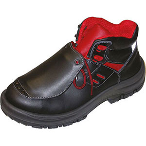 CALZATURE DI PROTEZIONE Tipo alto per saldatori con protezione supplementare del metatarso, suola in gomma nitrilica, resistente al calore fino a 300°C. In pelle, con grande imbottitura a livello del malleolo e sfilamento rapido.<br>Categoria di sicurezza S3 (esclusa Nr. 39 categoria di sicurezza S1P). shoes 3403MR