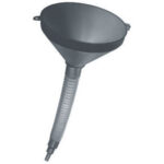 IMBUTI IN POLIETILENE Tipo con prolunga flessibile lunghezza mm 400 e terminale a 3 gradini per benzina verde. <br>Diametro mm 210. Ø imbocco ca. mm 12 - 20 - 28. funnels 3403S