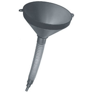 IMBUTI IN POLIETILENE Tipo con prolunga flessibile lunghezza mm 400 e terminale a 3 gradini per benzina verde. <br>Diametro mm 210. Ø imbocco ca. mm 12 - 20 - 28. funnels 3403S