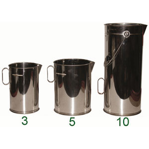 CONTENITORI INOX PER MISURE E TRAVASI DI LIQUIDI inox measuring buckets 3405M