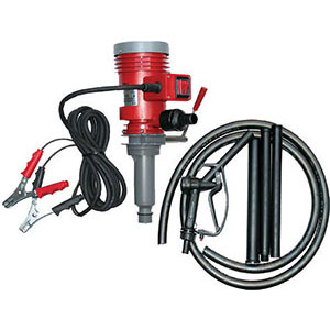ELETTRO-POMPE PER TRAVASO A BATTERIA Temperatura di utilizzo -10° C a +40° C.<br>Funzionamento a batteria 12 V completa di cavetti.<br>Adatte per travasare: gasolio e nafta (non benzina), per trazione.<br>Erogazione 35 l/min.<br>Senza contalitri. electro barrel pumps 3428P