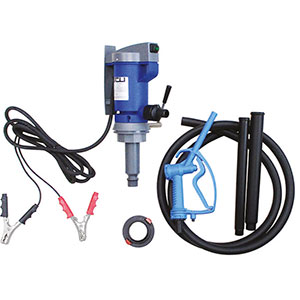 ELETTRO-POMPE PER TRAVASO A BATTERIA Temperatura di utilizzo -10° C a +35° C.<br>Funzionamento a batteria 12 V completa di cavetti. Interruttore per accensione/spegnimento.<br>Adatte per travasare Adblue, per trazione.<br>Erogazione 35 l/min.<br>Senza contalitri. electro barrel pumps 3428PE