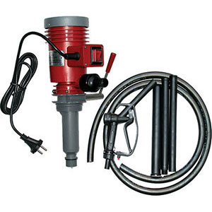 ELETTRO-POMPE PER TRAVASO Temperatura di utilizzo -10° C a +40° C.<br>Funzionamento a motore con doppio isolamento monofase 230 V - 50 Hz, completo di filo e spina. Interruttore per accensione/spegnimento.<br>Adatto per travasare: gasolio e nafta (non benzina), per trazione.<br>Erogazione 40 l/min.<br>Senza contalitri. electro barrel pumps 3428RE