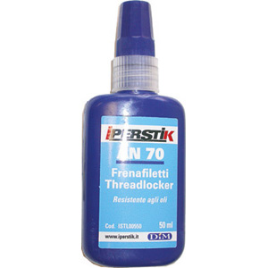 ADESIVI, SIGILLANTI E COLLANTI Tipo a "RESISTENZA MEDIA" per rendere stagni tutti i tipi di filetti a tenuta di acqua, aria, gas e particolarmente resistente agli olii. Per filetti con Ø massimo fino a 2". In flaconi da 50 ml. Colore rosso. adhesives, sealants and glues 3429 6