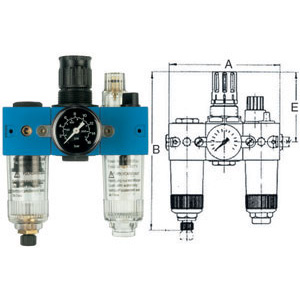 ARIA COMPRESSA - COMPONENTI PER SISTEMA AIRVISION Gruppo di 3 unità, con caratteristiche identiche agli elementi Art. 3462 GA-E-H. airvision combination air treatment units 3462GP