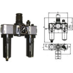 FILTRO-RIDUTTORE-LUBRIFICATORE IN GRUPPO "VARIOBLOC" Con svuotamento manuale della condensa. air treatment units 3464GC 1