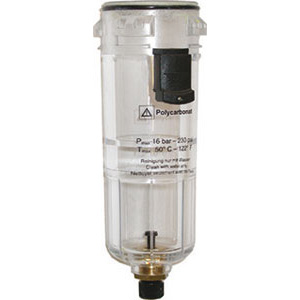 FILTRO-RIDUTTORE-LUBRIFICATORE IN GRUPPO "VARIOBLOC" Bicchieri di ricambio in policarbonato per filtri con valvola manuale attacco poll 1/4-3/8. air treatment units 3464GR 1P