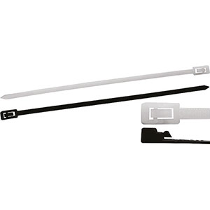 FASCETTE DI CABLAGGIO RIAPRIBILI IN NYLON Larghezza nastro mm 4,5. Confezioni di 100 pz. indivisibili. reusable cable ties 3473RZ