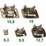 FASCETTE STRINGITUBI A NASTRO In acciaio INOX (AISI 304). In confezione da 100 pz. indivisibili. band clamps 3474S 19
