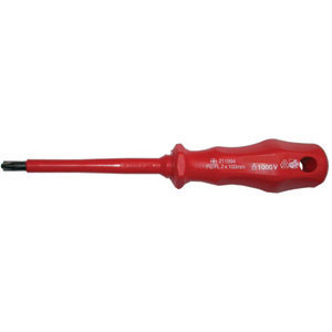 UTENSILI ISOLATI SECONDO LE NORME VDE Tipo con punta piana e a croce combinata.<br>Ideale per elettricisti, può essere usato con numerosi tipi di viti a testa a taglio e a croce.<br>Punte brunite. insulated and officially controlled tools under voltage-VDE 355GZL