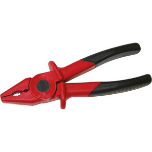 UTENSILI ISOLATI SECONDO LE NORME VDE In materiale sintetico bicomponente rinforzato con fibra di vetro, per usi gravosi, completamente isolate per la massima sicurezza.<br>Becchi zigrinati. Impugnature dentate per una migliore presa. Utilizzo fino a -40° C. insulated and officially controlled tools under voltage-VDE 356GTA