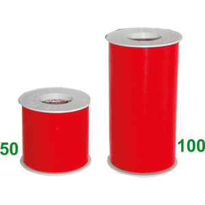 UTENSILI ISOLATI SECONDO LE NORME VDE Tipo in PVC, adesivo, per giunzioni, riparazioni e montaggi di circuiti e installazioni elettriche.<br>Nastro colore rosso, lungh. totale m 10. insulated and officially controlled tools under voltage-VDE 358GT