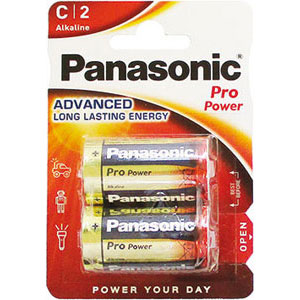 BATTERIE ALCALINE Mezza torcia LR14 (C).<br>Confezione indivisibile in blister di 2 pezzi. alkaline batteries 3600MC 3