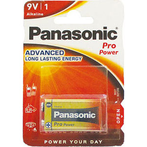 BATTERIE ALCALINE Rettangolare transistor 6LR61.<br>Confezione singola in blister. alkaline batteries 3600MC 5